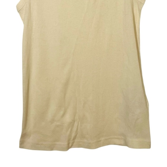 J Crew Light Yellow Ribbed Cutaway Tank Top NWT Medium - Picture 6 of 10